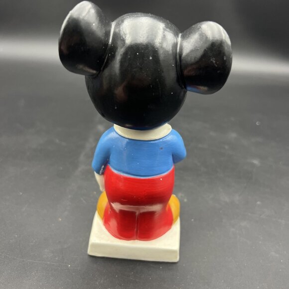RARE 1960's 1970’s Bobble Head Nodder Mickey Mouse Walt Disney World Square Base - Picture 3 of 13